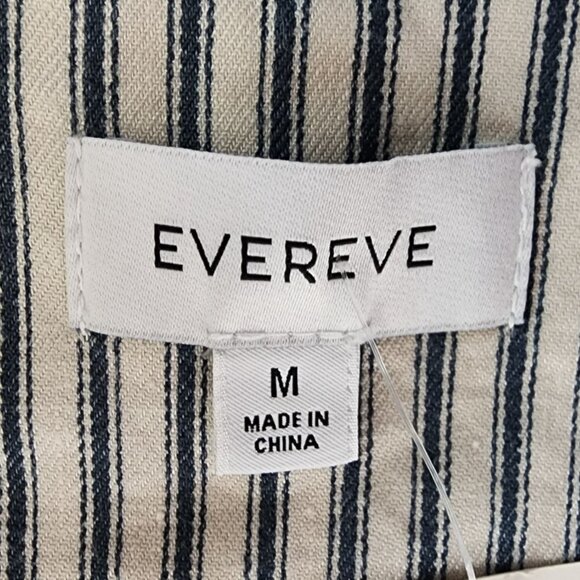 NEW Evereve Womens Medium Jacket Thea Stripe Blazer Natural Stripe Linen Blend - Picture 7 of 12